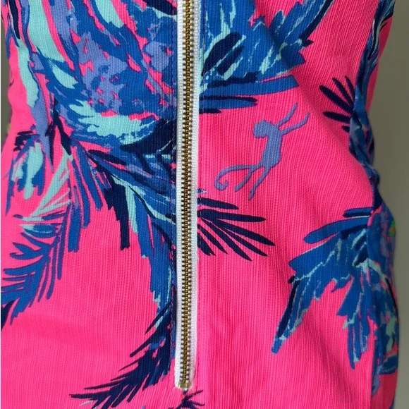 Lilly Pulitzer Cotton Pink with Blue Mini Dress Sz 00 - Picture 5 of 9